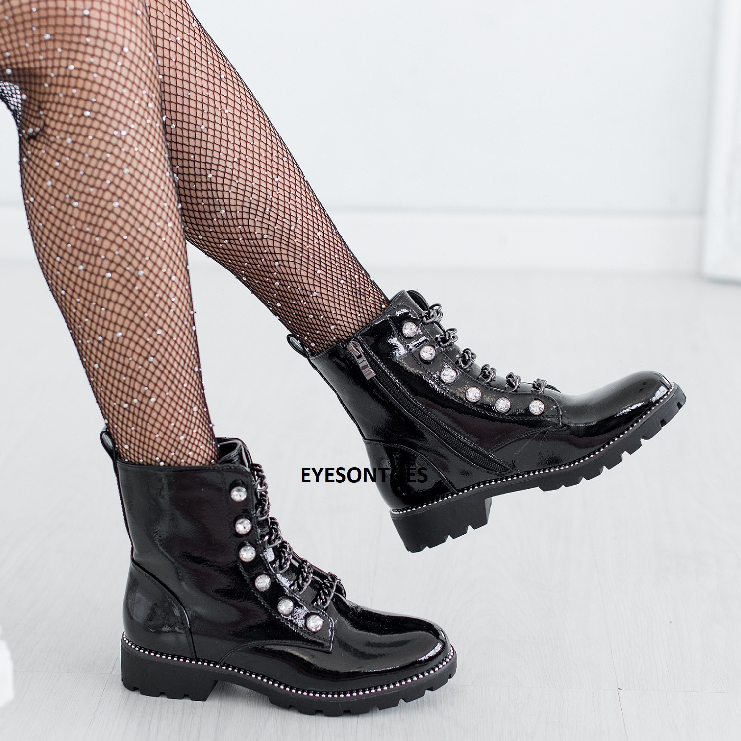 chelsea boots with diamante